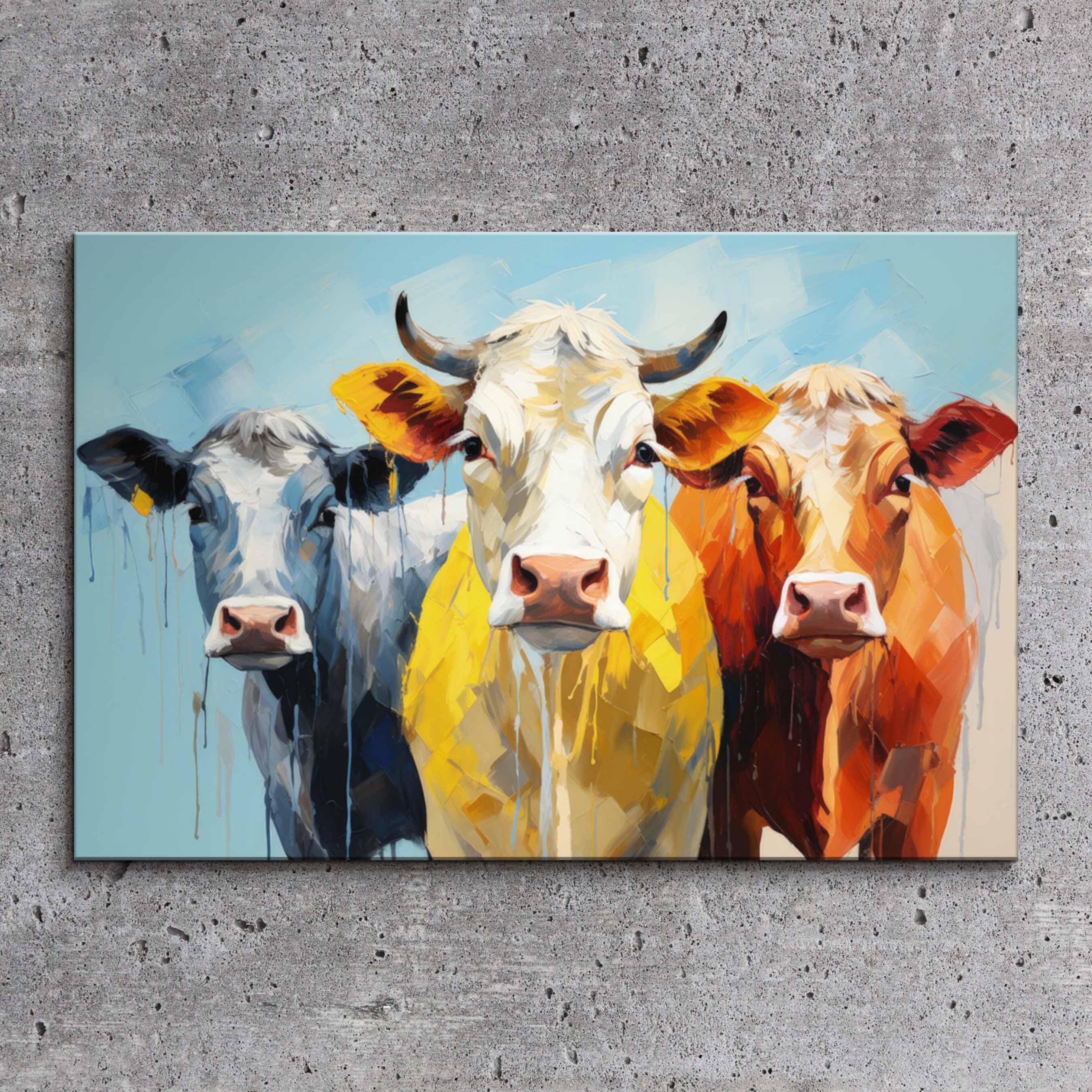 Abstract Cow Canvas Art: Calming Minimalist Print