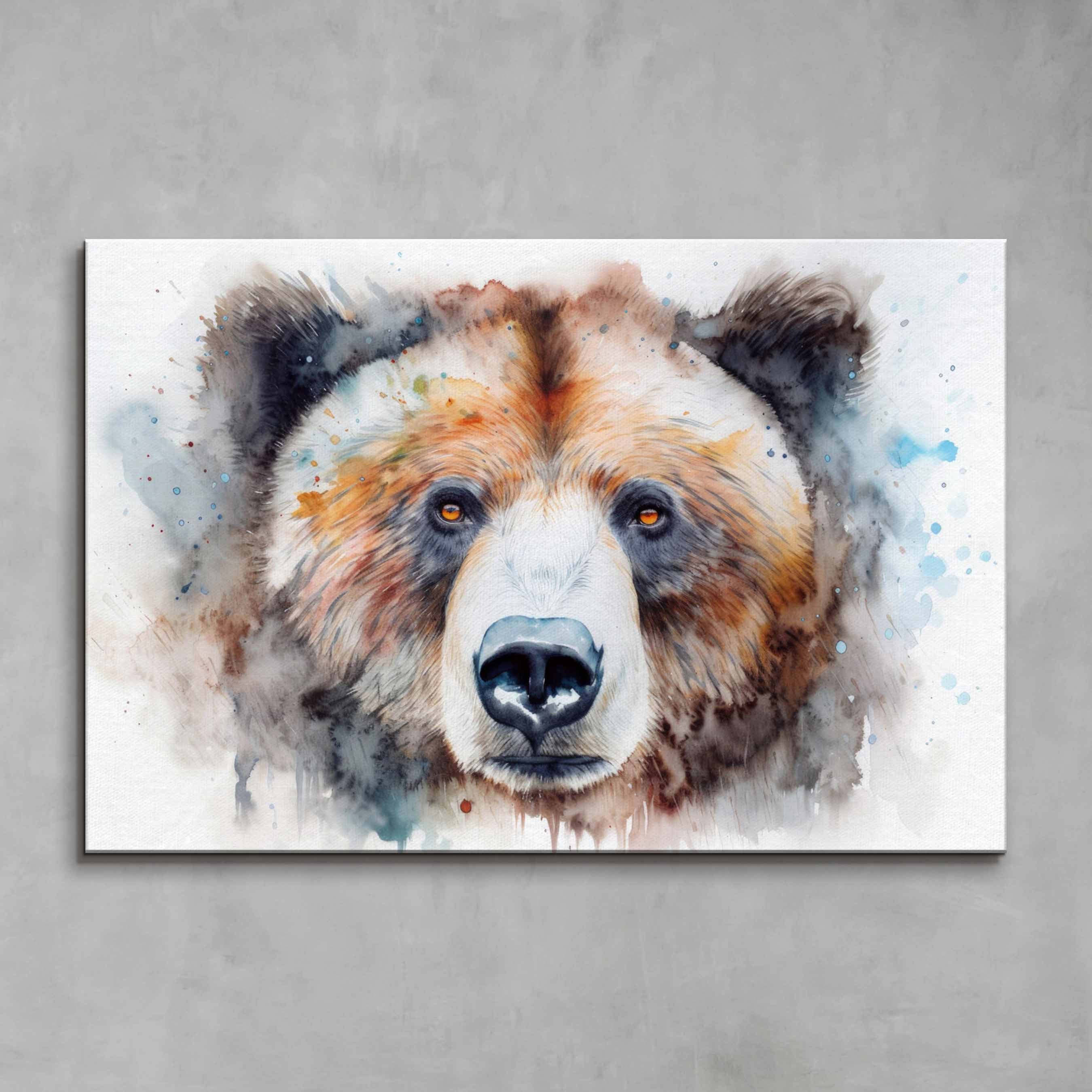 Bear Portrait Canvas Print: Majestic Wildlife Wall Art