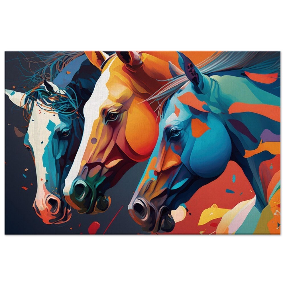 Colorful Abstract Horse Canvas Print: Modern Equestrian Wall Art - Etsy
