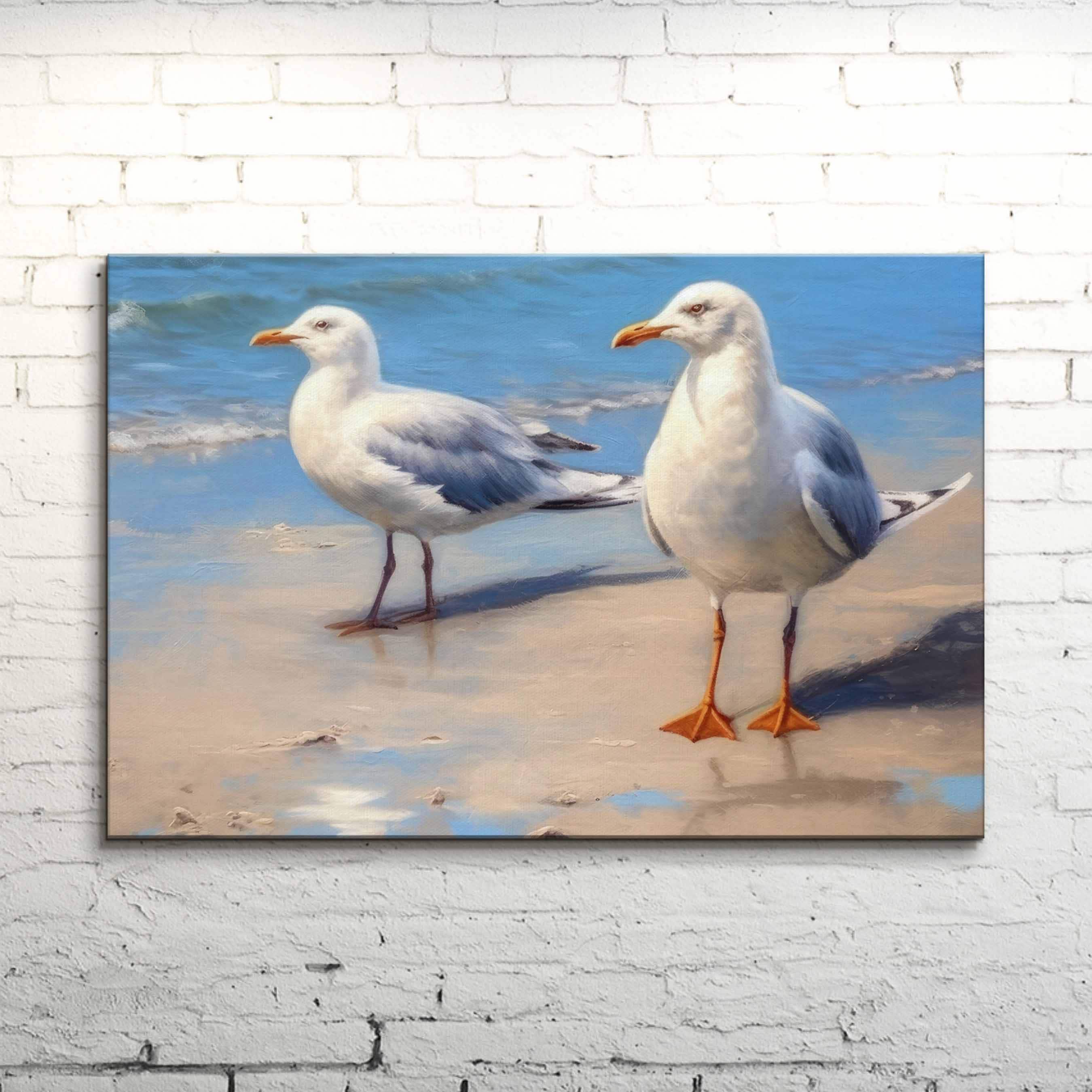 Seagulls Canvas Print: Vibrant Coastal Beach Home Decor