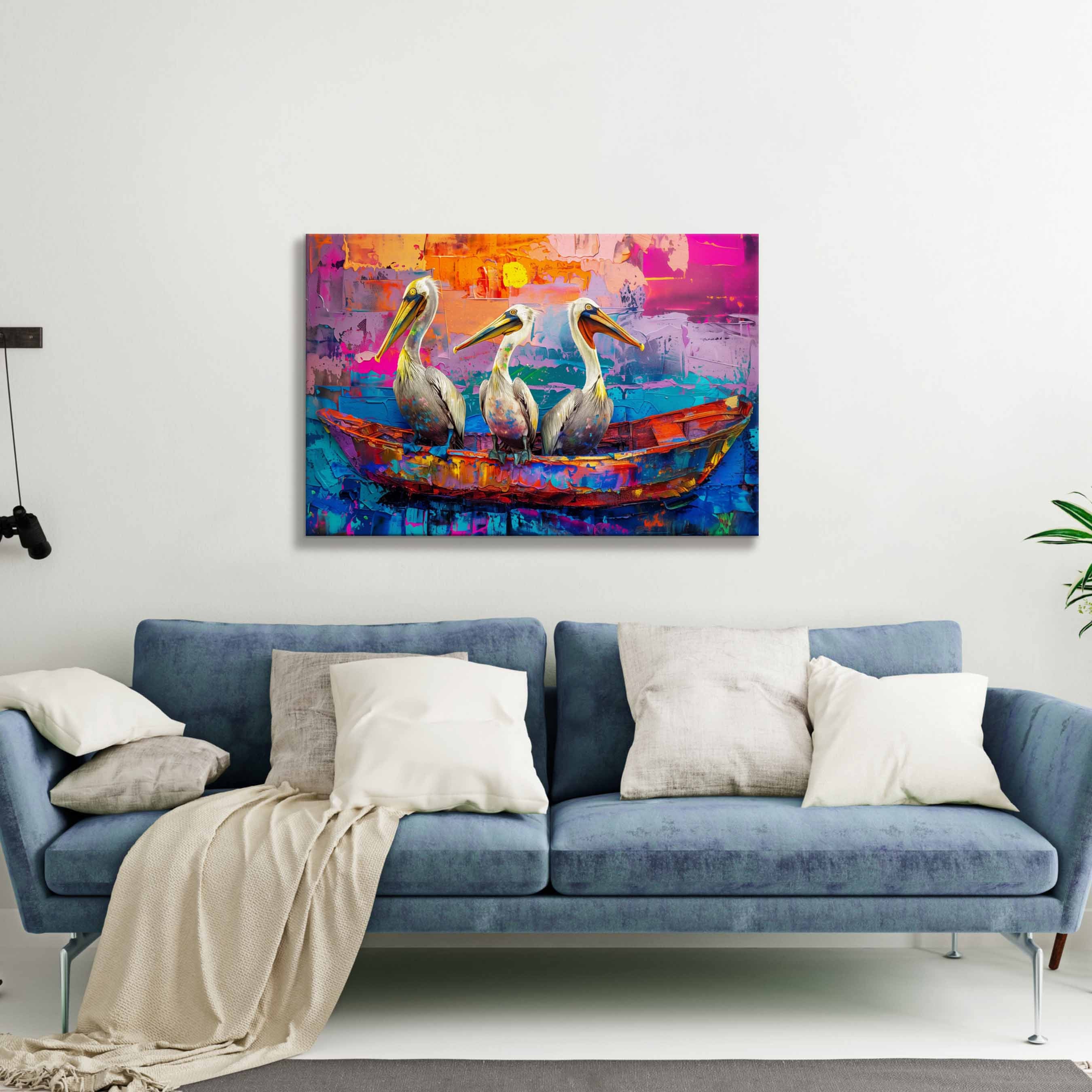 Colorful Pelican Canvas Print: Abstract Coastal Bird Art - Etsy