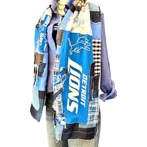 Detroit Lions Game Day Patchwork Scarf/Gender-Neutral: NFL Football Inspired Accessory