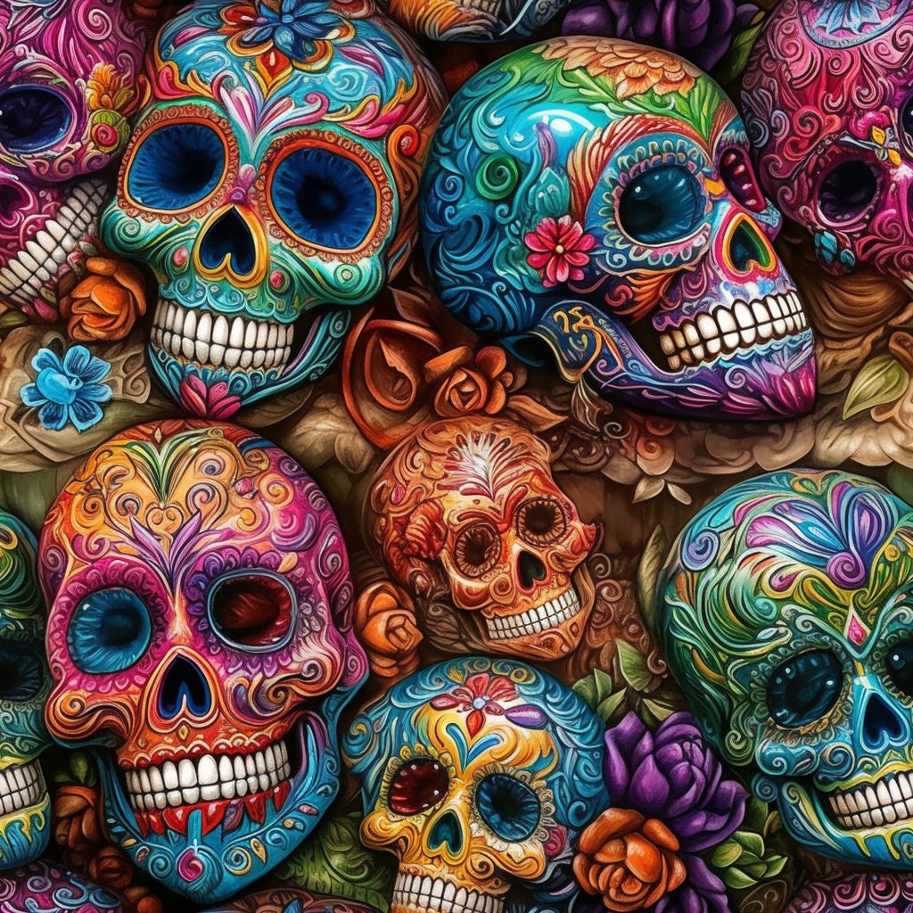 day of the dead skull background