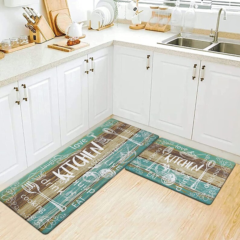 Anti Fatigue Kitchen Rug Set With Runner Non Slip Floor Mat Thick