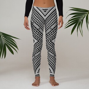Polynesian Blk Patterned Leggings