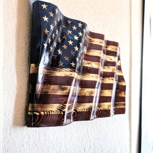 Wavy wooden US flag