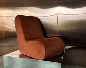 Orange reading armchair, lounge chair, frameless accent chair, floor seating, home decor, housewarming gift