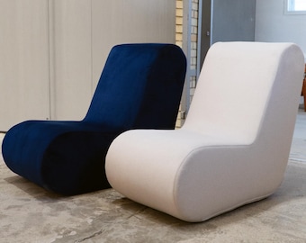 White lounge chair, accent lounge chair, contemporary lounge chair, modern lounge chair, relaxing chair, armless chair, slipcovered chair