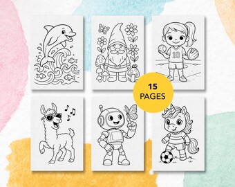 Kids Summer Colouring Pages – Printable Activity Pack of 15, Fun Summer Colouring Sheets for Kids, Beach, Ice Cream, Download