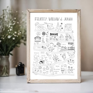 Mappa del viaggio personalizzata, mappa delle relazioni, mappa dell'infanzia, regalo di anniversario per ricordo della gravidanza, mappa scarabocchiata, stampa artistica, ricordi e traguardi