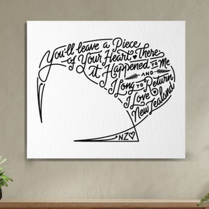 New Zealand Kiwi Art, I Love New Zealand, Digital Download