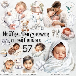 Neutral Babyshower Clipart Bündel hoher Qualität PNG digitaler Download kommerzielle Nutzung digitales Papier Handwerk Projekte transparenten Hintergrund