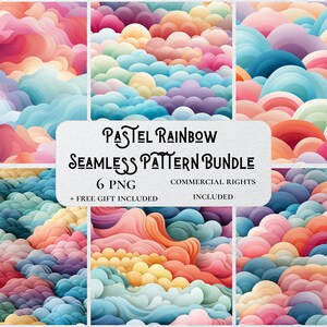 Arc-en-ciel pastel sans couture bundle papier numérique motif de fond design imprimable fond 12 x 12 pouces tissu design aquarelle