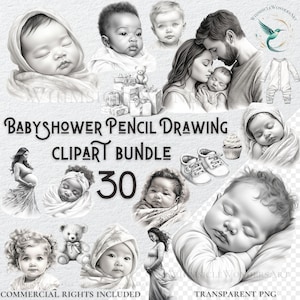 Babyshower Clipart Bundle hoher Qualität PNG digitaler Download kommerzielle Nutzung digitales Papier Handwerk Projekte transparenten Hintergrund