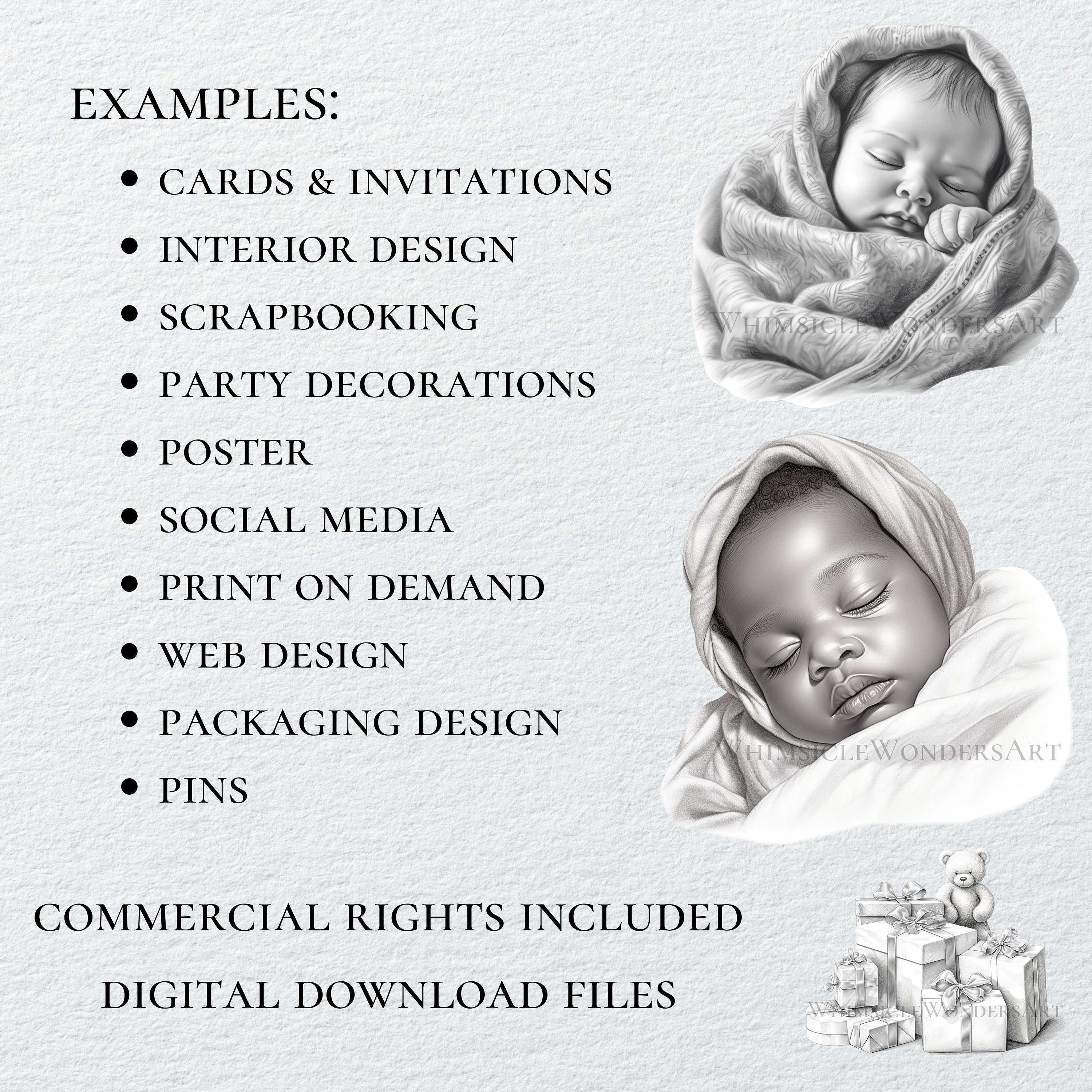 Babyshower Clipart Bundle High Quality PNG Digital Download Commercial ...