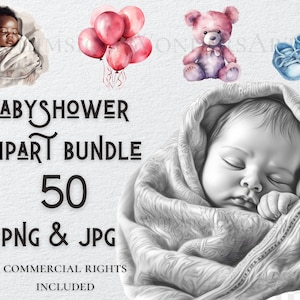 Pacchetto clipart babyshower per invito babyshower all'annuncio del bambino per avere una cartolina per bambini per clipart di decorazione per neonati o ragazze