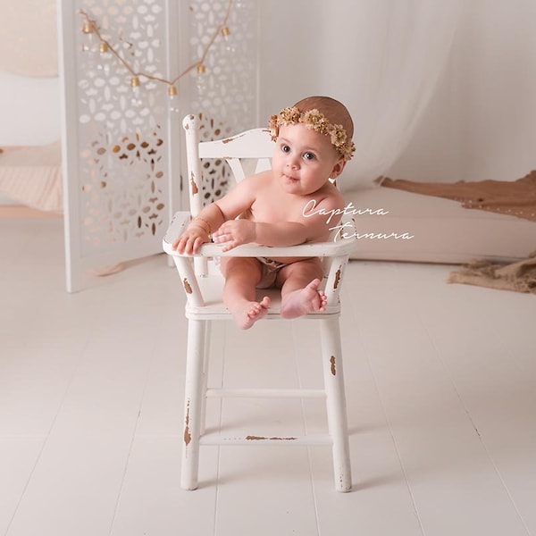 Chaise haute, accessoire en bois, photographie, pour nouveau né, rotin, accessoire bébé, séance photo, props, props, chair, baby photo