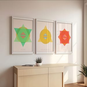 Chakra Wall Hanging Set of 7, Root Chakra, Solar Plexus, inspired by Sacred Geometry, zen wall art, Yoga Poster |  Printables