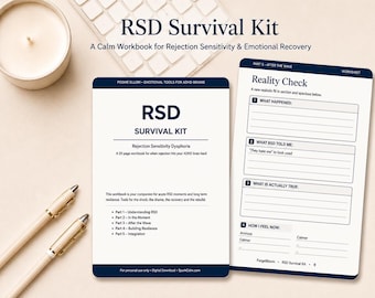 RSD Survival Kit Printable PDF | ADHD Emotional Regulation Workbook | Rejection Sensitivity Dysphoria Recovery Journal