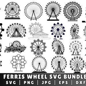 Riesenrad SVG-Bundle, Riesenrad dxf, Riesenrad png, Riesenrad Vektor, Riesenrad Clipart, Freizeitpark svg