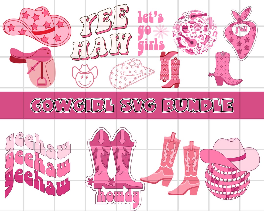 Cowgirl Svg Bundle, Cowgirl Boots Svg, Cowgirl Hat Svg, Let's Go Girls