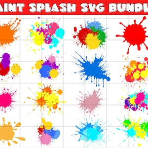 Paint Splatter SVG Bundle, Paint Splats Svg Files, Paint Svg, Ink splatter Svg, Paint streak blob svg, Paint stroke Svg, Digital Download