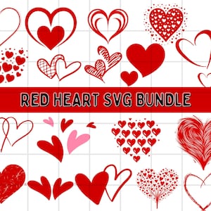 Rotes Herz SVG, Valentinstag svg, rote Herzen bündeln, Liebe svg, Herz svg, sofortiger Download, Liebhaber-Svg-Bundle, rotes Herz Png-Bundle.
