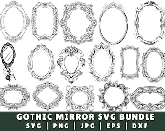 Vintage Mirror Frame SVG Bundle, Baroque Frame svg, Ornate Frame svg, Mirror Frame dxf, Mirror Frame png, Mirror Frame vector
