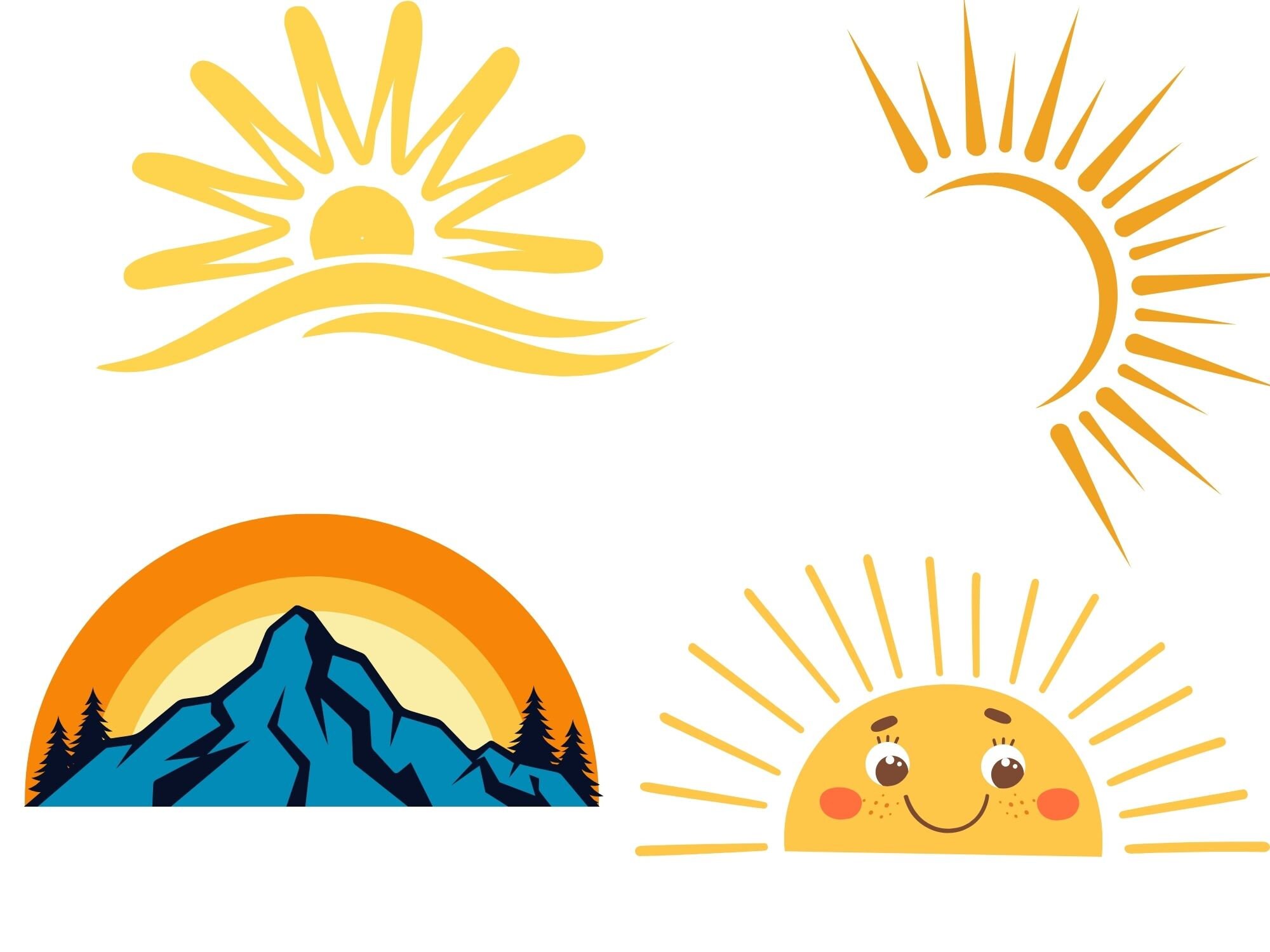 Sunrise SVG, Sun Svg for Cricut, Sunrise Clipart, Sunrise Cut File, Sun ...