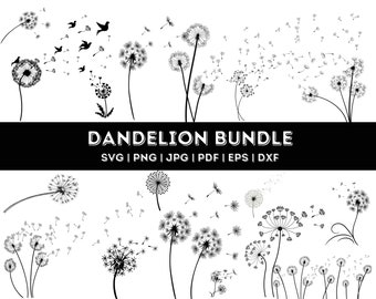 Dandelion SVG, Dandelion Svg Bundle, Dandelion Vector, Dandelion Cricut, Dandelion Clipart, Dandelion Files For Cricut, Silhouette, Clip Art