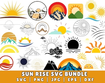 Sunrise SVG, Sun Svg for Cricut, Sunrise Clipart, Sunrise Cut File, Sun Svg Bundle, Sunset SVG, Sunrise Cricut, Sunset Silhouette,Sun Vector