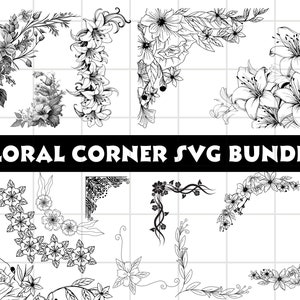 Corner svg Bundle, Corner svg, Floral corner svg files, Decorative Page Corner SVG, Corner Pattern Border Frames Svg, Instant Download