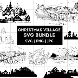 Christmas Villages SVG Bundle, CChristmas Houses SVG Cut Files cricut, Christmas village png bundle, Digital Download, Christmas village jpg