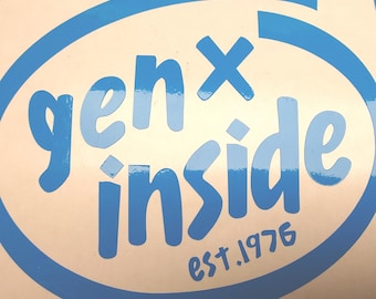 Personalized GenX sticker in retro tech look – Your birth year inside – Vinyl sticker for laptop & car – 90s nostalgia 10 cm 4 inch