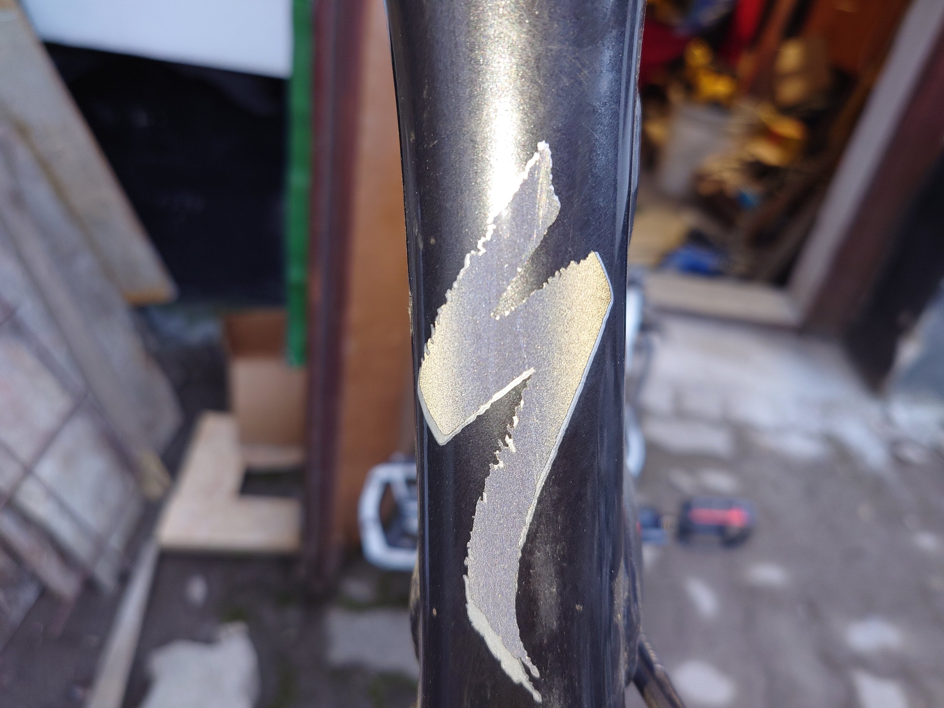 Logotipo Specialized S autoadhesivo reflectante negro 10 cm de alto 4 pulgadas