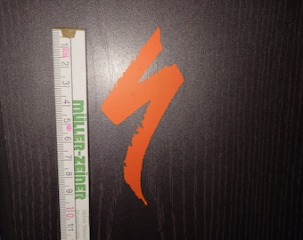 Specialized S Logo self-adhesive logo in matt orange Size 10 cm (4 inches)