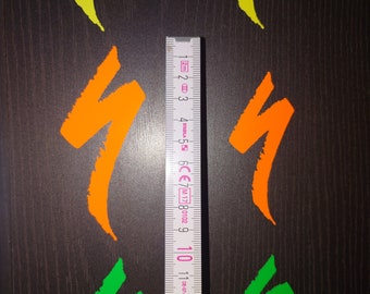 Specialized S logo self-adhesive logo neon orange fluorescent size 8 cm