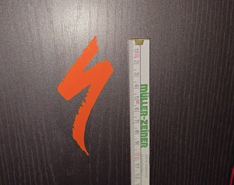 Specialized S Logo self-adhesive logo in glossy orange Size 10 cm (4 inches)