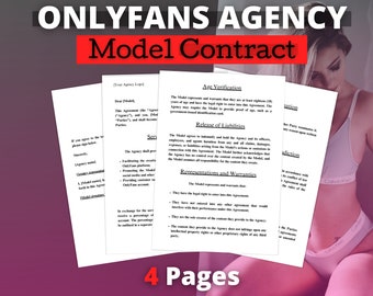 Contratto modello di agenzia OnlyFans, documento di gestione Only Fans, contratto di servizio legale, modello di documento per contenuti per adulti, guida per creatori di Fansly