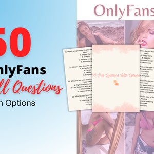 50 OnlyFans enquêtevragen, alleen fansvragen met opties, ideeënplanner voor volwassenenindustrie, Fansly, Twitch, CamGirl en Snapchat inhoudsideeën