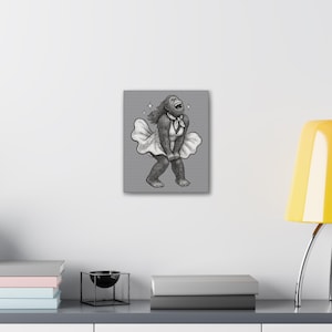 Funny Canvas Print - Bigfoot Art, Bigfoot Home Decor, Funny Wall Art, Cryptid Art, Quirky Artwork, Sasquatch Wall Decor, Big Foot Art