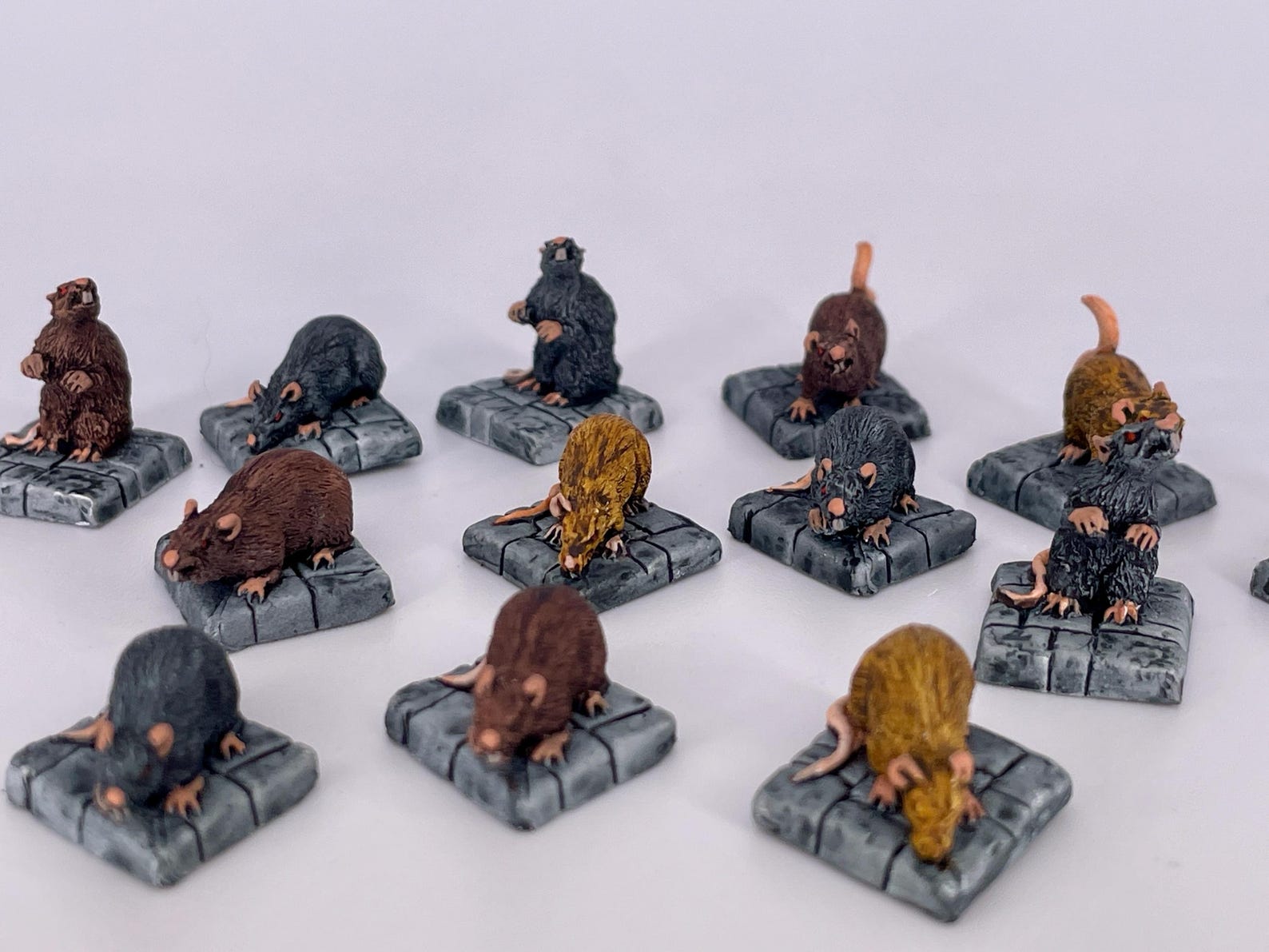 Repainted Rats Giant Rats Hand-painted Miniatures for Tabletop Games Such as Dnd ...