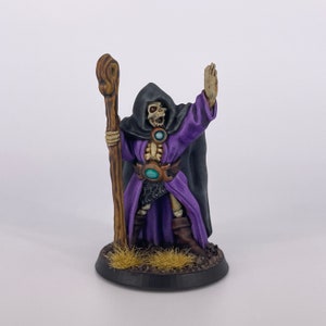Necromancer Skeleton Wizard, Hand-Painted Miniature for Tabletop Games such as DnD, Pathfinder, Frostgrave, and RPGs