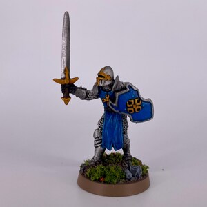 Paladin Knight Warrior, hand-painted miniature Hand-Painted Miniature for Tabletop Games such as DnD, Pathfinder, Frostgrave, and RPGs