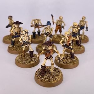 10 Skeleton Pirate Crew, Hand-Painted Miniatures for DnD, Pathfinder, Frostgrave, and RPGs