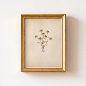 Vintage Chamomile Bouquet Print, Earthy Botanical Wall Decor, Cottagecore Daisy PRINTABLE Digital Download
