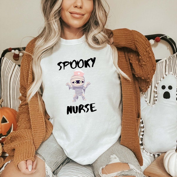 Spooky Nurse Shirt, Gift for Nurses, Nurse Halloween Shirt, Halloween Shirt, Doctor Halloween Shirt, Nursing Outfit Halloween Gift Spooky