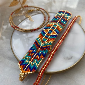 Beaded Bracelets for Women, Ethnic Pattern Miyuki Bracelet, Bracelet Sets, Cuff Bracelet, Beaded Stacking Bracelets, Handmade Boho Jewelry