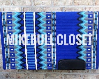 Blue & Black Western Pleasure Horse Show Saddle Pad 34x42 inch, Horsemanship, Saddle blanket, Western Show Pad