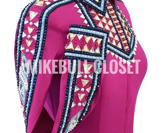 Pink Western Show Shirt, Rhinestone Rodeo Queen Jacket